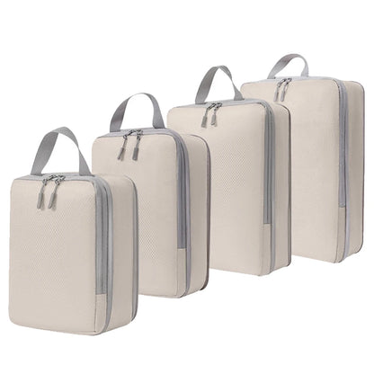 Maximize Your Travel Space with 4Pcs Large Capacity Waterproof Compression Packing Cubes - Perfect Organizers for Clothes & Essentials!