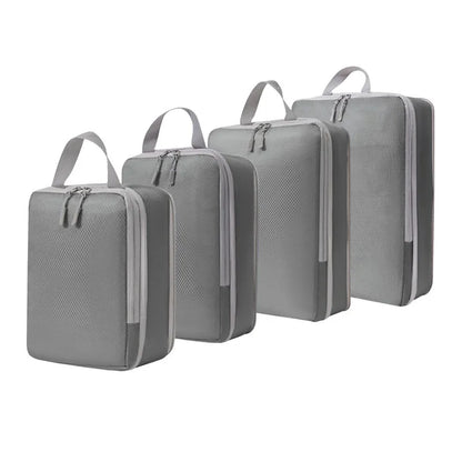 Maximize Your Travel Space with 4Pcs Large Capacity Waterproof Compression Packing Cubes - Perfect Organizers for Clothes & Essentials!